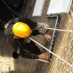Abseiling Bird Control installation of spikes